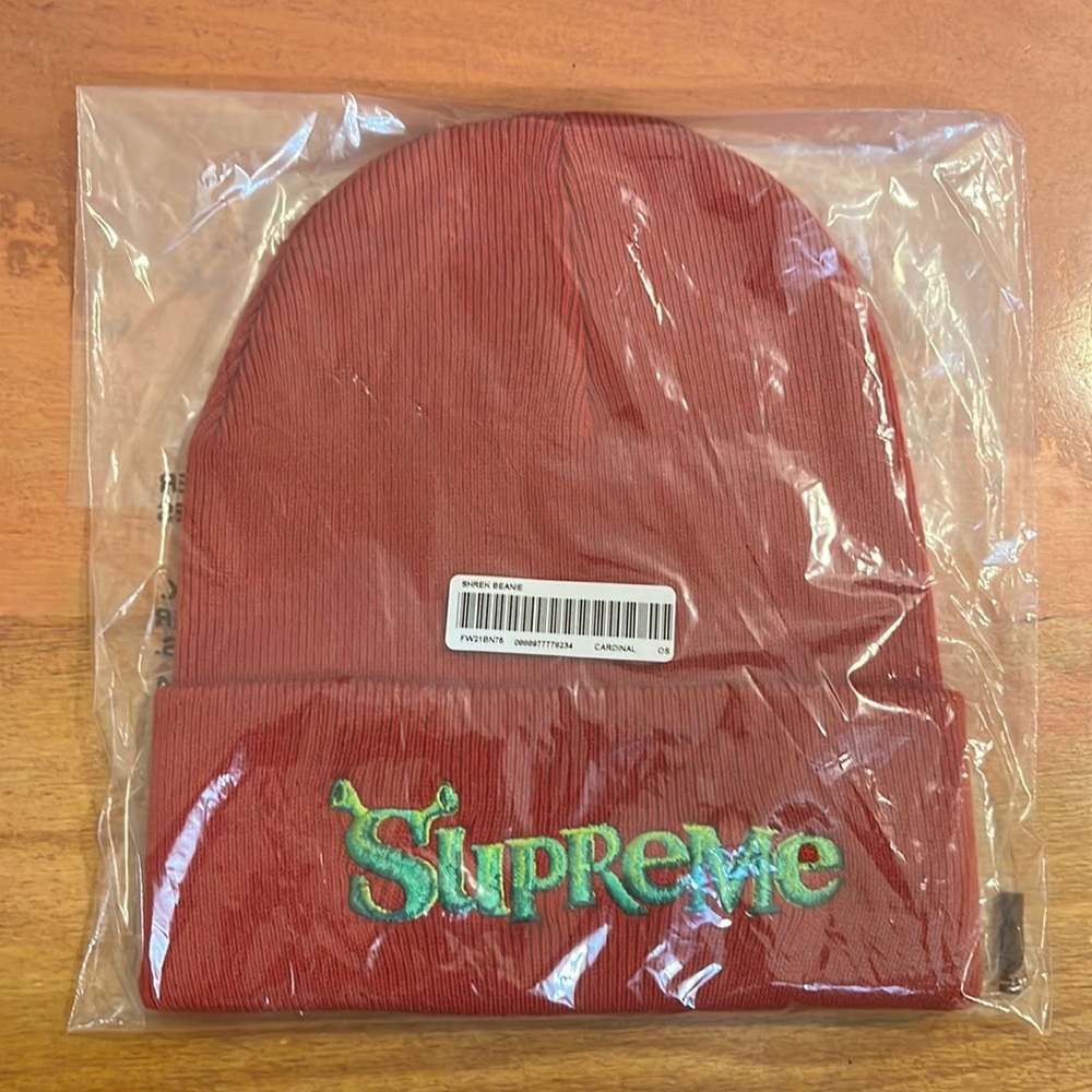 Supreme Shrek Beanie Cardinal Red - Picture 2 of 3